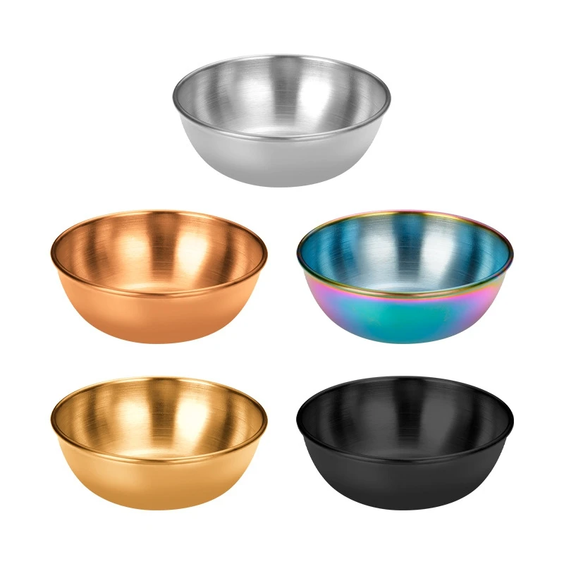 Stainless Steel Sauce Dish Seasoning Dish Hot Pot Dipping Bowl Small Food Sauce Cup Sushi Vinegar Soy Saucer Appetizer Tray