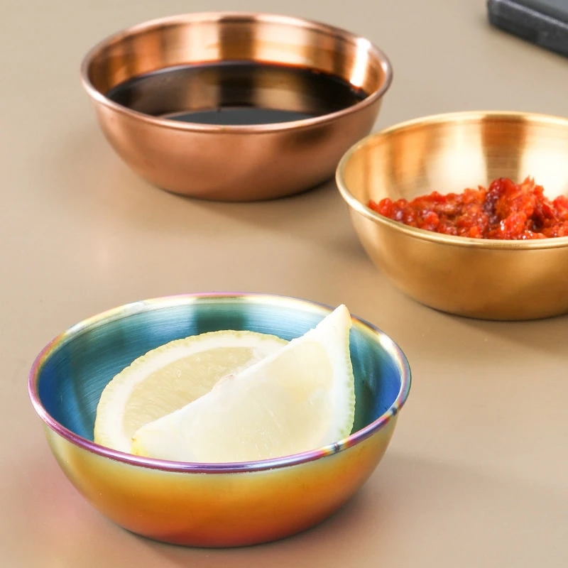 Stainless Steel Sauce Dish Seasoning Dish Hot Pot Dipping Bowl Small Food Sauce Cup Sushi Vinegar Soy Saucer Appetizer Tray