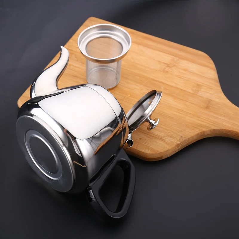Tea Kettle with Filter Stainless Steel Teapot 1.2L/1.5L/2L Metal Coffee Pot For Hotboiling Pots Gas Induction Home Camping
