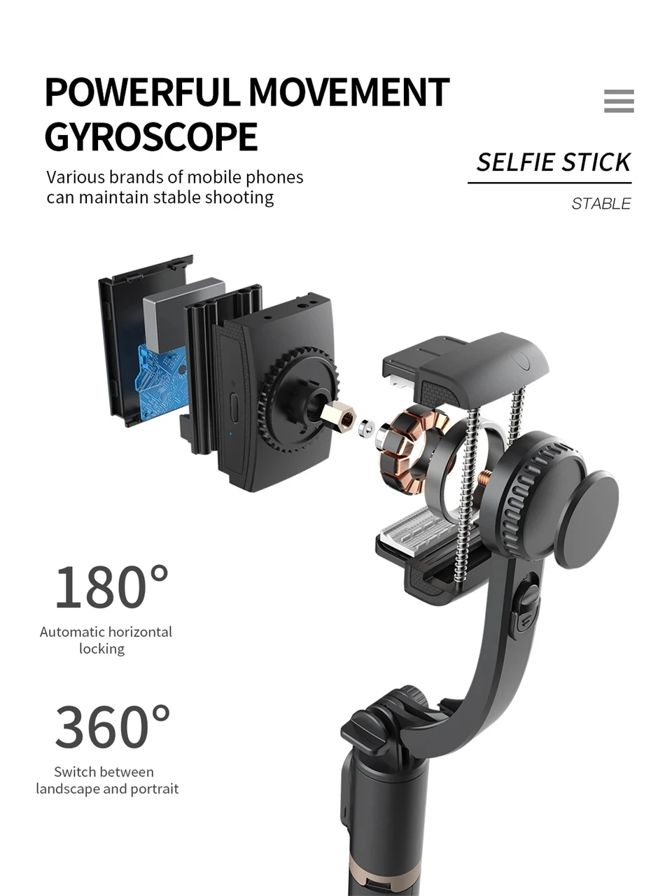 FANGTUOSI Mobile Video stabilizer Bluetooth selfie stick tripod Gimbal Stabilizer For Smartphone Live vertical shooting bracket