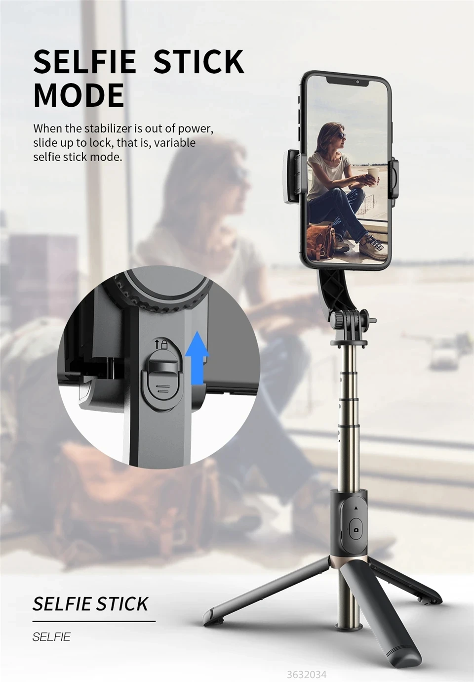 FANGTUOSI Mobile Video stabilizer Bluetooth selfie stick tripod Gimbal Stabilizer For Smartphone Live vertical shooting bracket