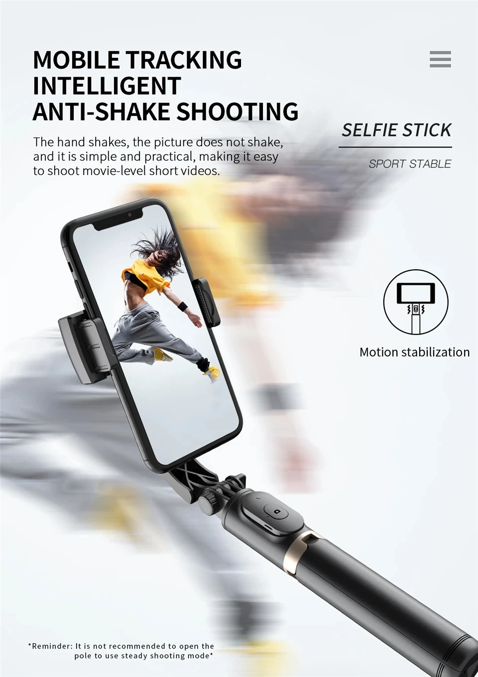 FANGTUOSI Mobile Video stabilizer Bluetooth selfie stick tripod Gimbal Stabilizer For Smartphone Live vertical shooting bracket