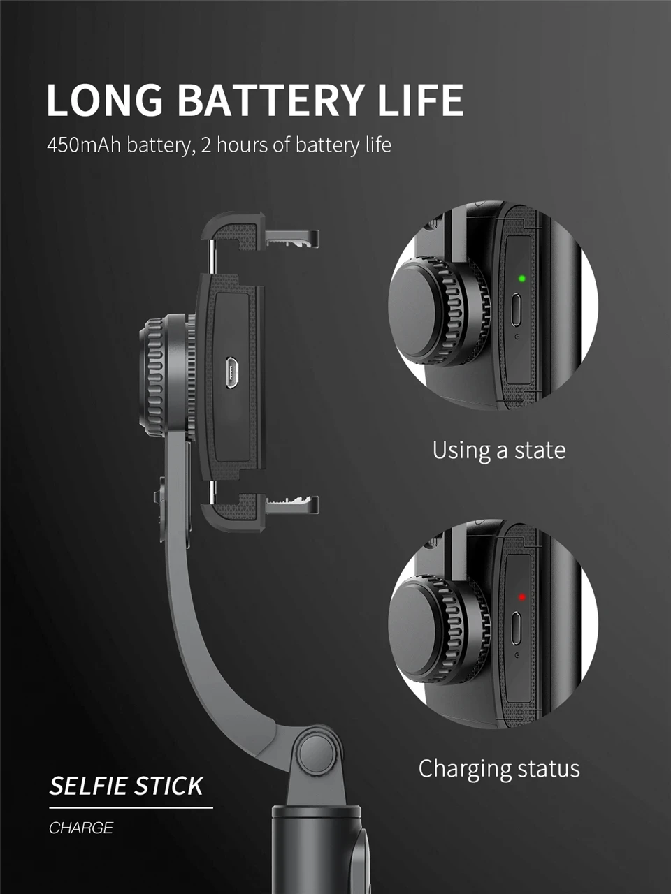FANGTUOSI Mobile Video stabilizer Bluetooth selfie stick tripod Gimbal Stabilizer For Smartphone Live vertical shooting bracket