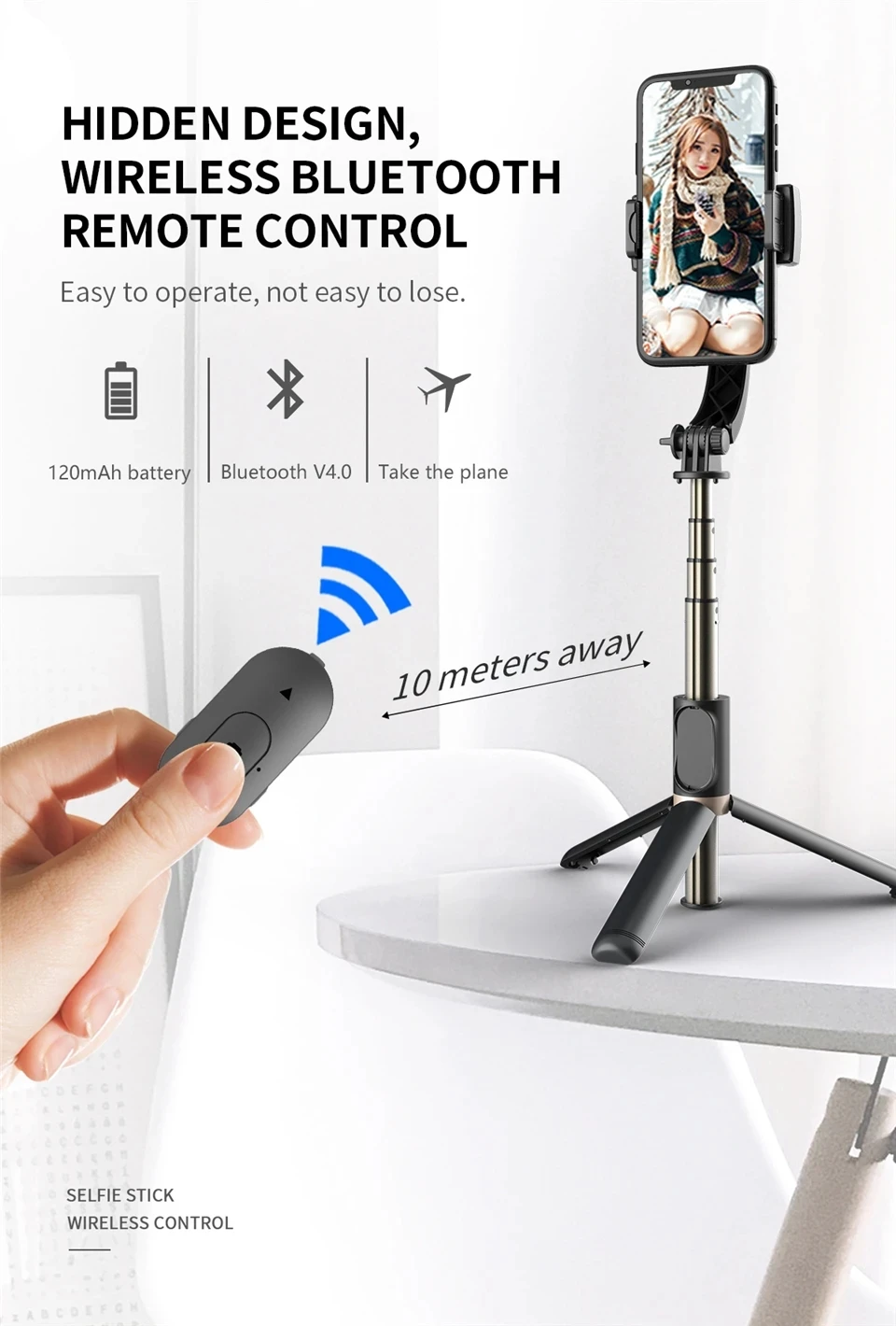 FANGTUOSI Mobile Video stabilizer Bluetooth selfie stick tripod Gimbal Stabilizer For Smartphone Live vertical shooting bracket