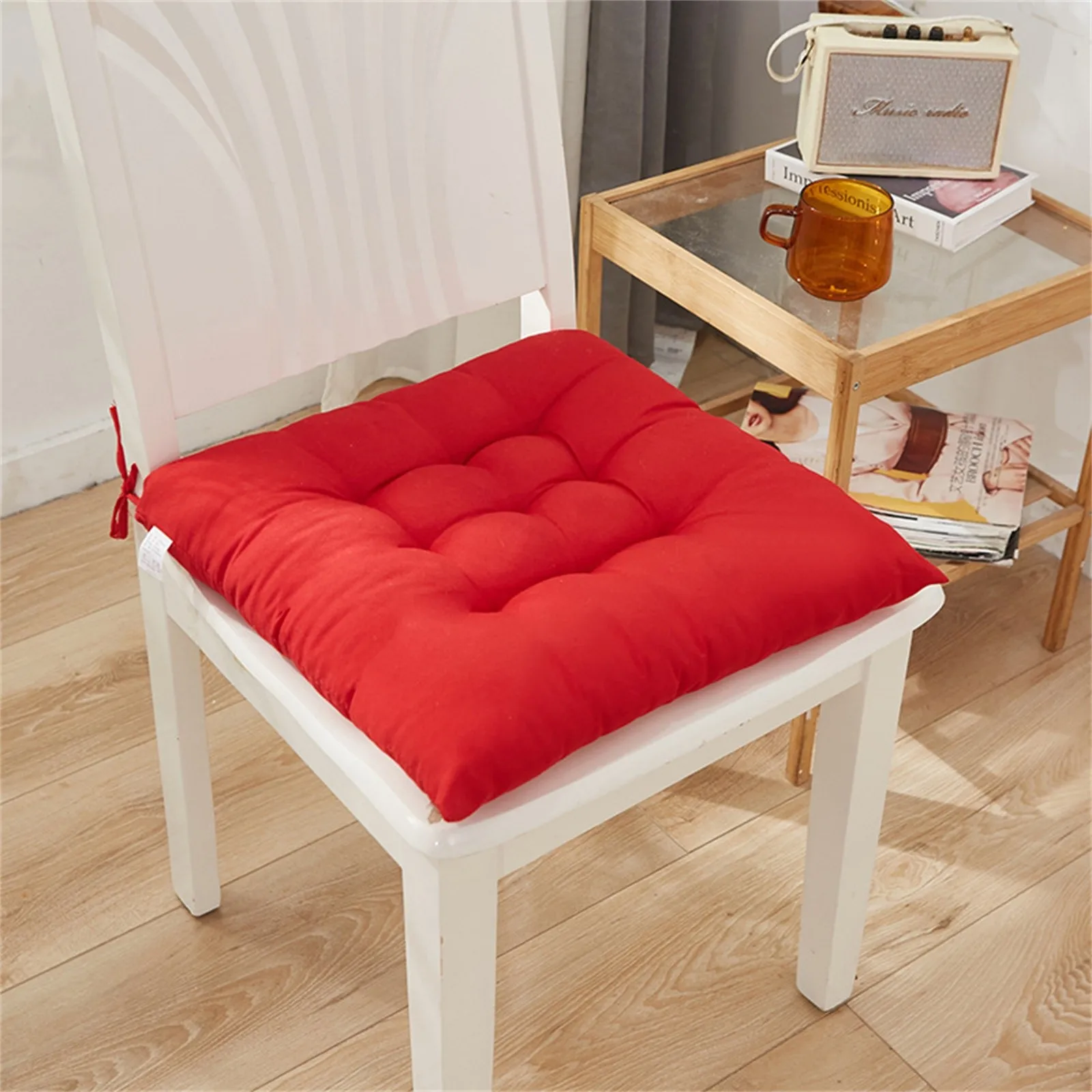 40cm Chair Cushion Solid Color Anti Skid Breathable Bright Color Seat Pillow Dining Chair Cushion Creative Sofa Fabric Cushion