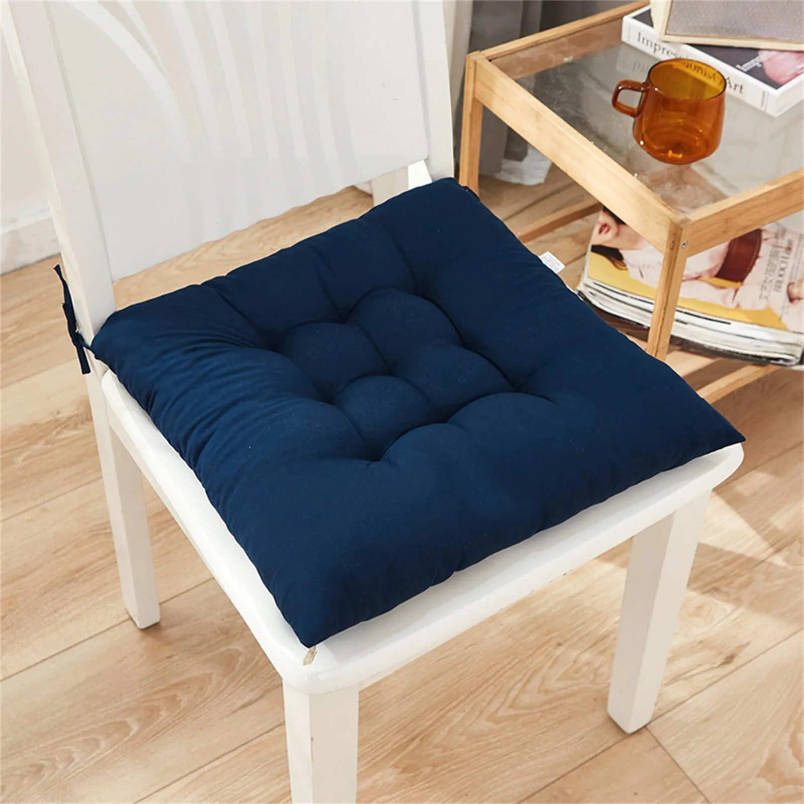 40cm Chair Cushion Solid Color Anti Skid Breathable Bright Color Seat Pillow Dining Chair Cushion Creative Sofa Fabric Cushion