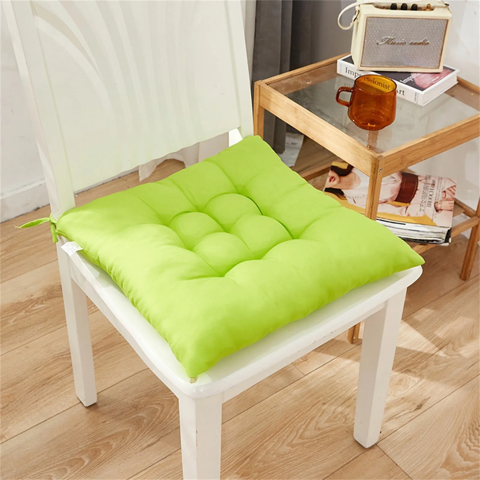 40cm Chair Cushion Solid Color Anti Skid Breathable Bright Color Seat Pillow Dining Chair Cushion Creative Sofa Fabric Cushion