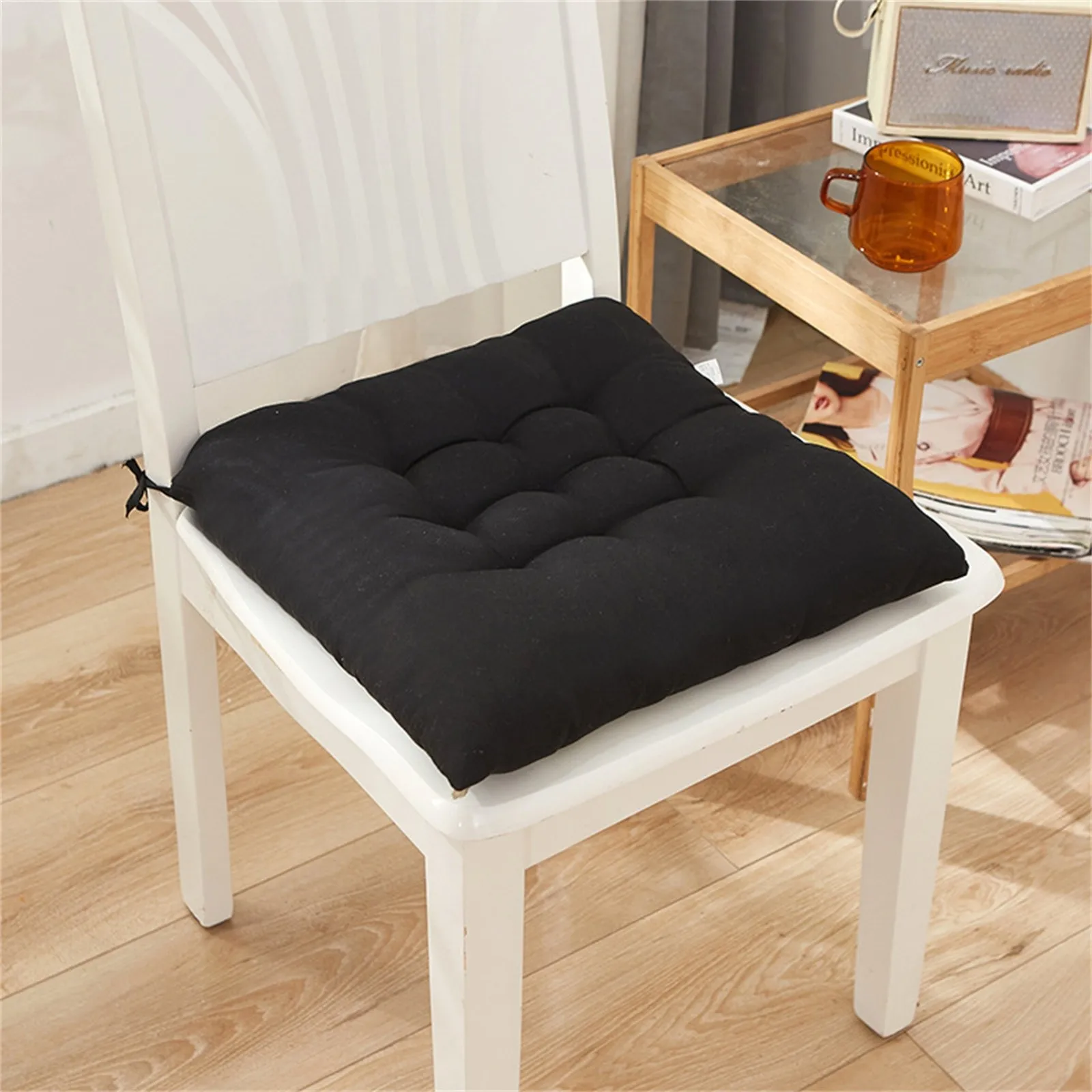 40cm Chair Cushion Solid Color Anti Skid Breathable Bright Color Seat Pillow Dining Chair Cushion Creative Sofa Fabric Cushion