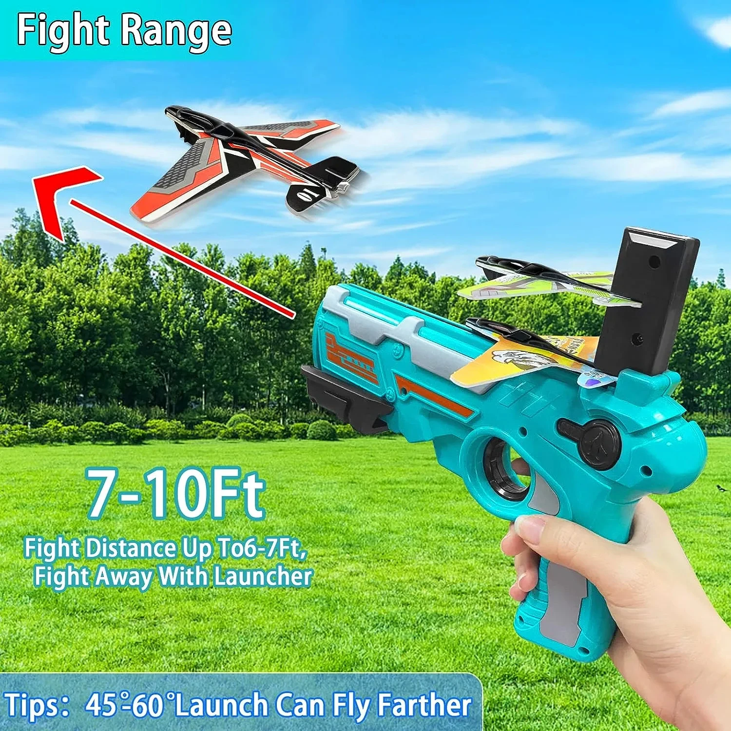 Airplane Launcher Toy Children Throwing Foam Plane Flight Mode Catapult Plane for Kids Boys Outdoor Sport Flying Toys Gifts