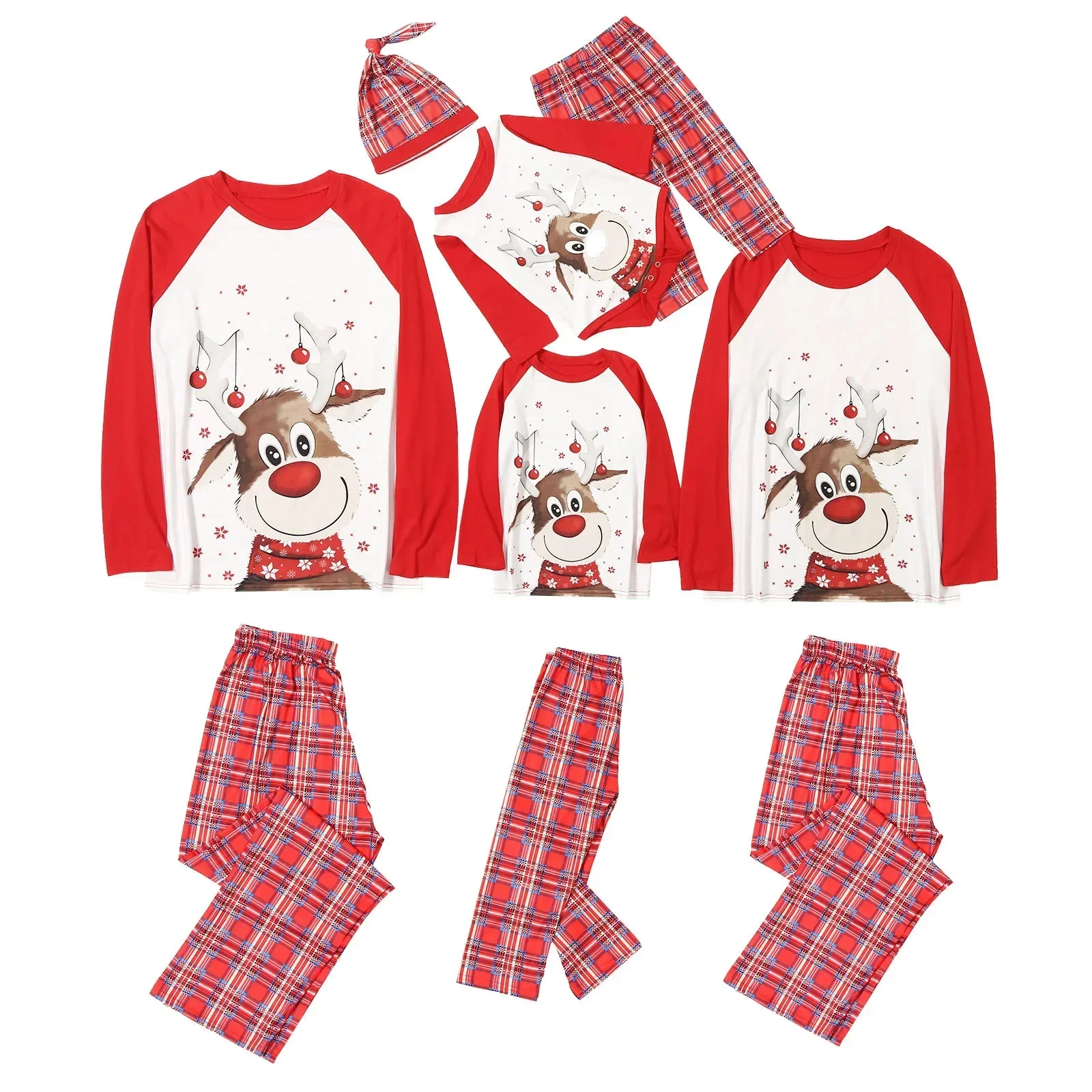 Mother Kids Adult Baby Xmas Family Matching Outfits Christmas Pajamas Family Clothes 2023 Family Christmas Pajamas Set Deer