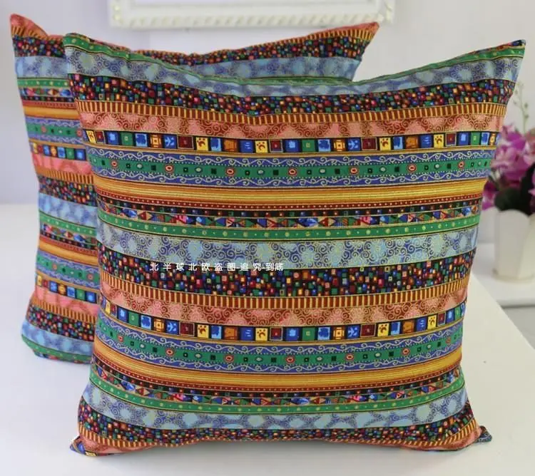 Bohemian Ethnic Pillowcase Türkiye Cotton Linen Pillows Case Decor Home Garden Chair Pillow Cover for Sofa Bed Living Room 45x45