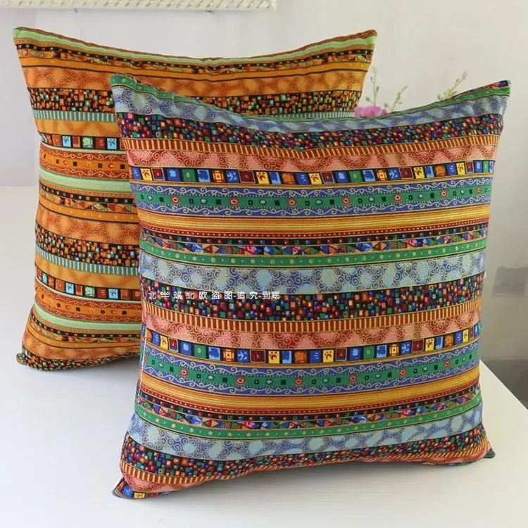 Bohemian Ethnic Pillowcase Türkiye Cotton Linen Pillows Case Decor Home Garden Chair Pillow Cover for Sofa Bed Living Room 45x45