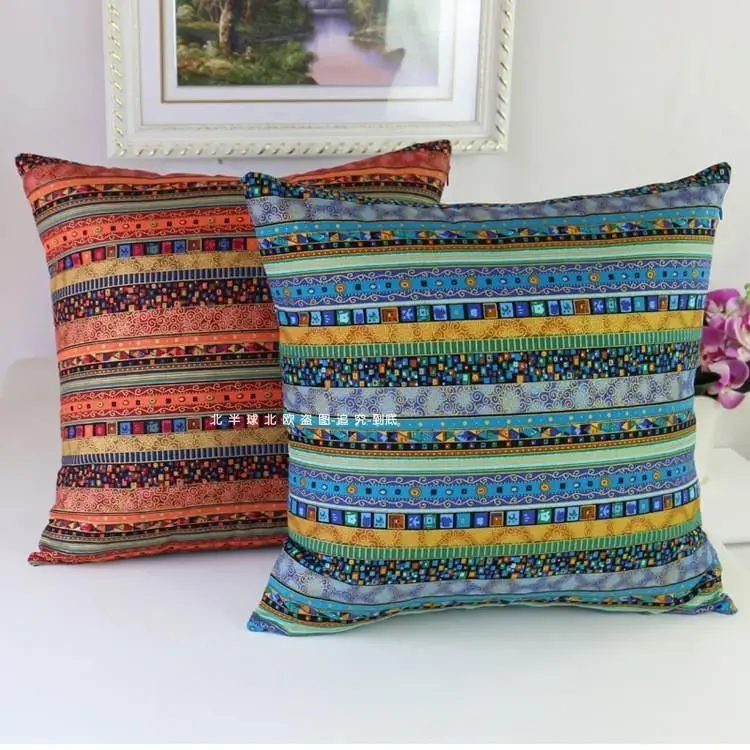 Bohemian Ethnic Pillowcase Türkiye Cotton Linen Pillows Case Decor Home Garden Chair Pillow Cover for Sofa Bed Living Room 45x45