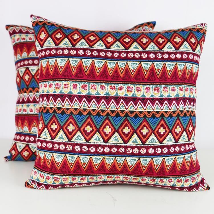 Bohemian Ethnic Pillowcase Türkiye Cotton Linen Pillows Case Decor Home Garden Chair Pillow Cover for Sofa Bed Living Room 45x45