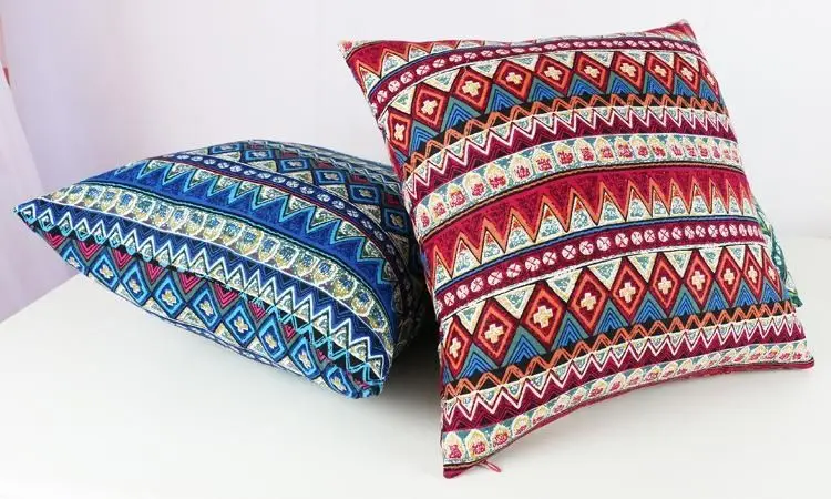 Bohemian Ethnic Pillowcase Türkiye Cotton Linen Pillows Case Decor Home Garden Chair Pillow Cover for Sofa Bed Living Room 45x45