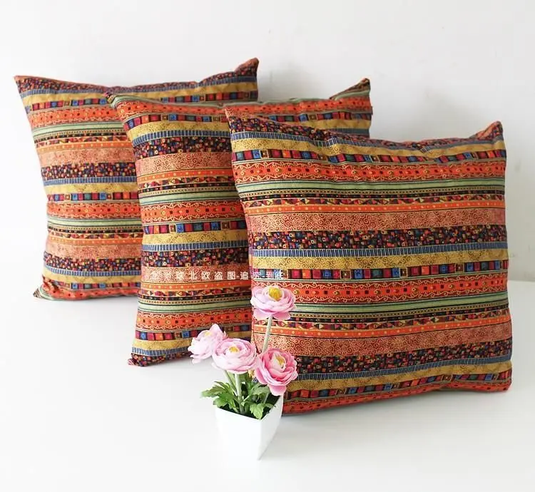 Bohemian Ethnic Pillowcase Türkiye Cotton Linen Pillows Case Decor Home Garden Chair Pillow Cover for Sofa Bed Living Room 45x45
