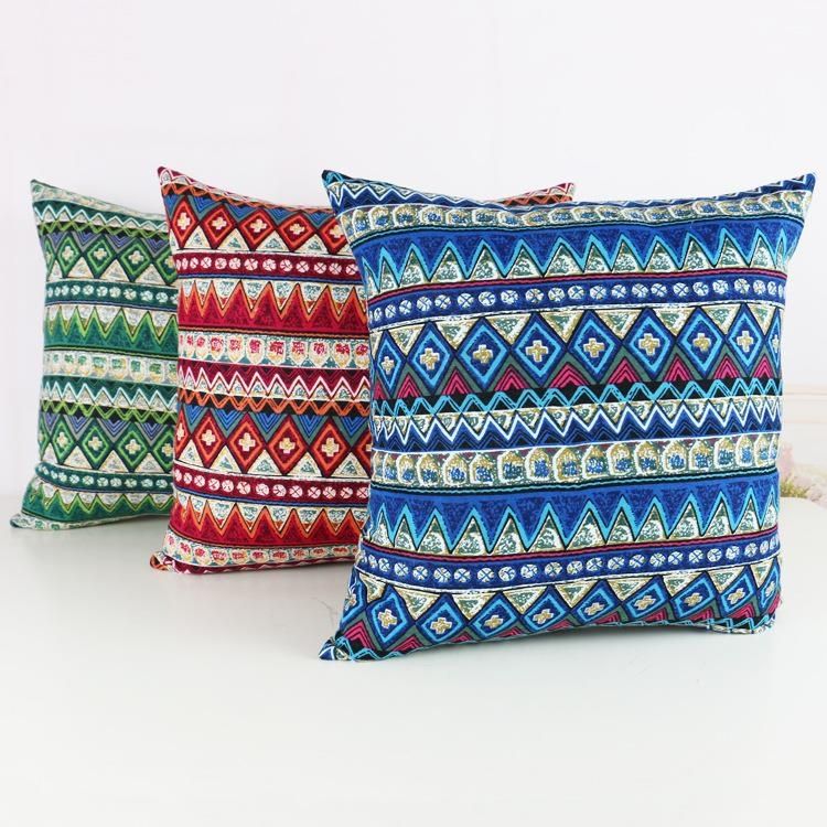 Bohemian Ethnic Pillowcase Türkiye Cotton Linen Pillows Case Decor Home Garden Chair Pillow Cover for Sofa Bed Living Room 45x45