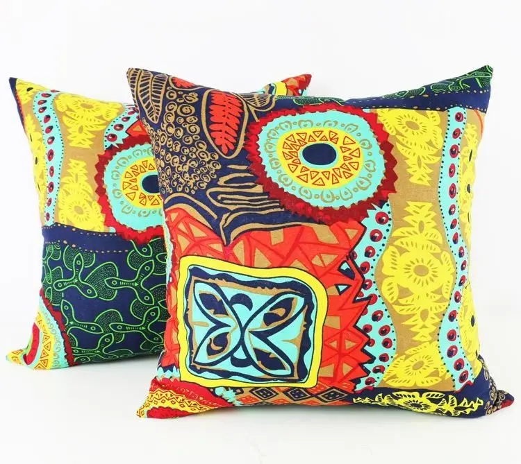 Bohemian Ethnic Pillowcase Türkiye Cotton Linen Pillows Case Decor Home Garden Chair Pillow Cover for Sofa Bed Living Room 45x45