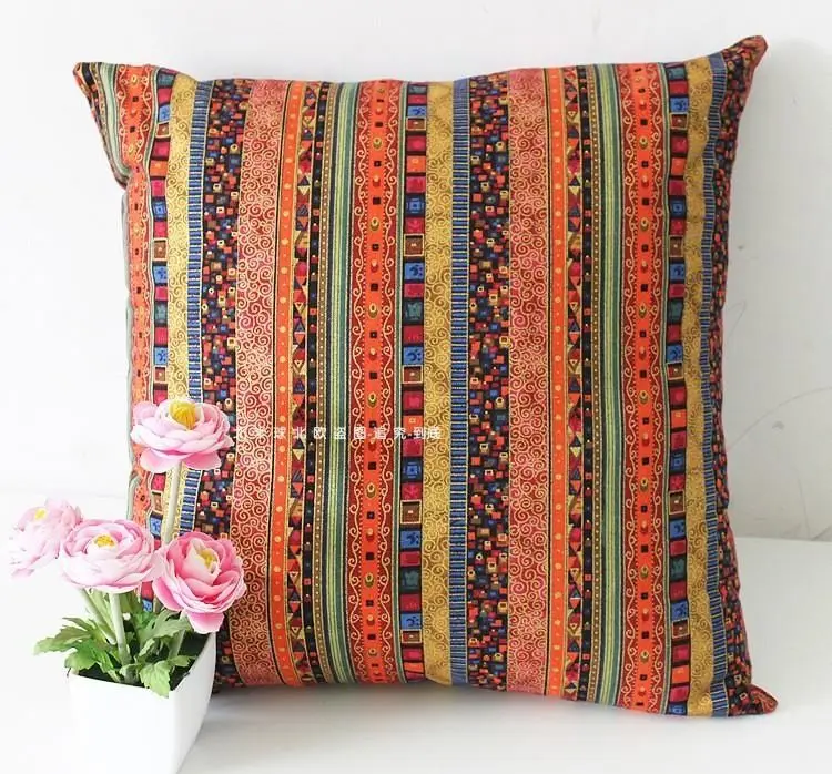 Bohemian Ethnic Pillowcase Türkiye Cotton Linen Pillows Case Decor Home Garden Chair Pillow Cover for Sofa Bed Living Room 45x45