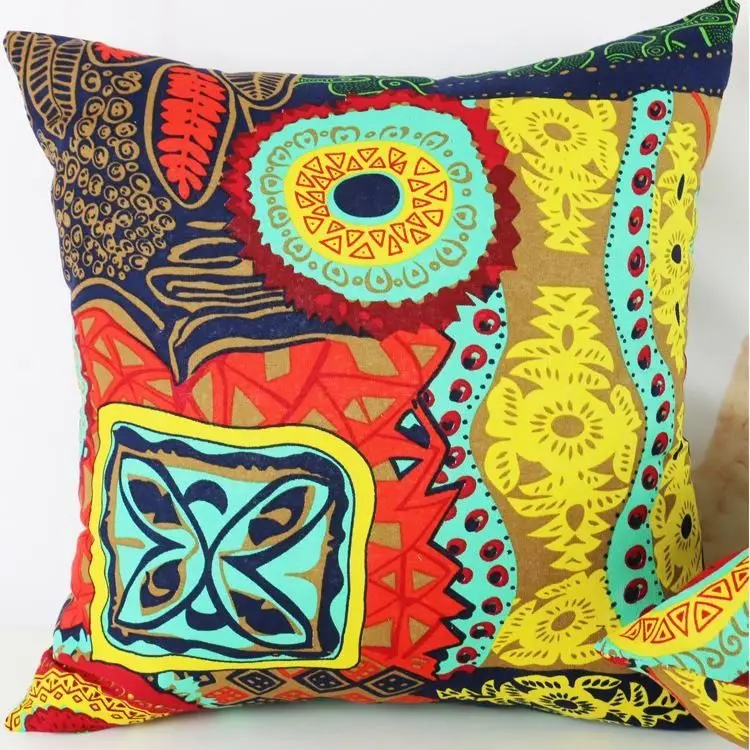 Bohemian Ethnic Pillowcase Türkiye Cotton Linen Pillows Case Decor Home Garden Chair Pillow Cover for Sofa Bed Living Room 45x45