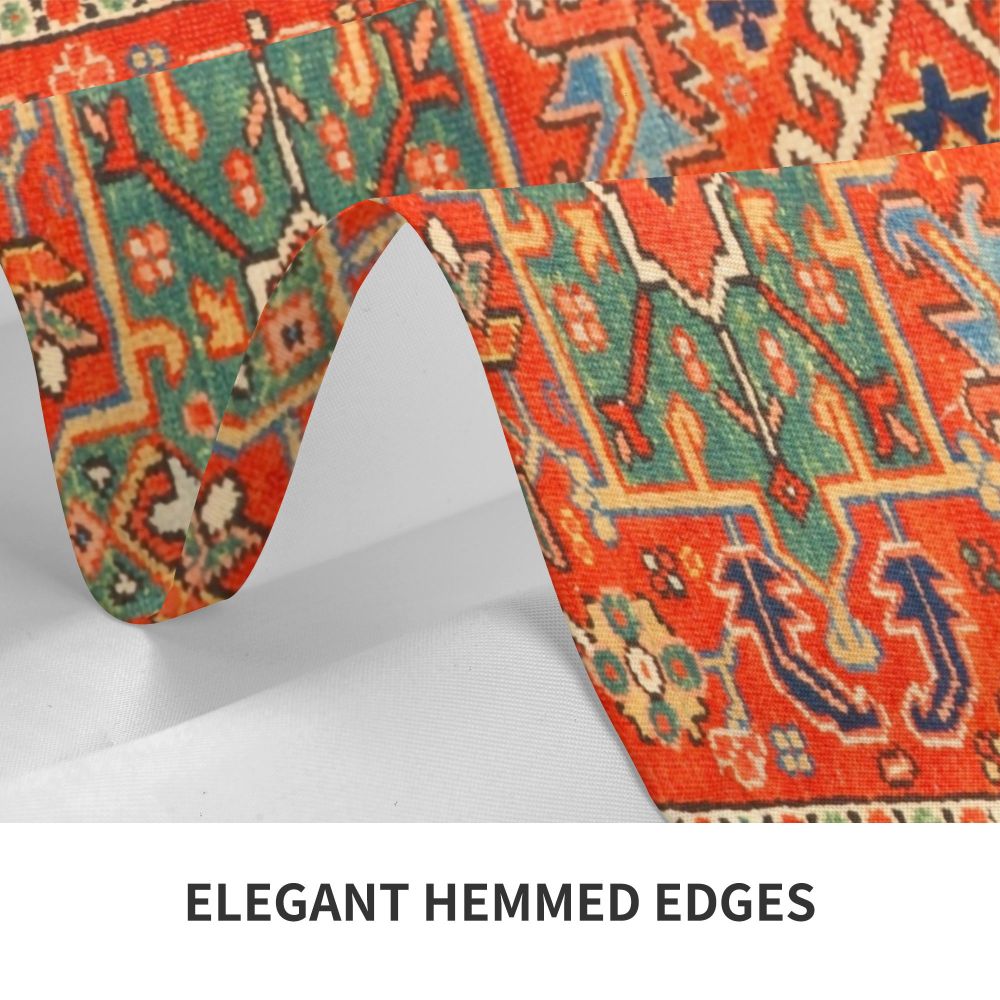 Cal Antique Turkish Kilim Tablecloth Backing Elastic Edge Table Covers Bohemian Ethnic Vintage Persian Carpet Tribal Table Cloth