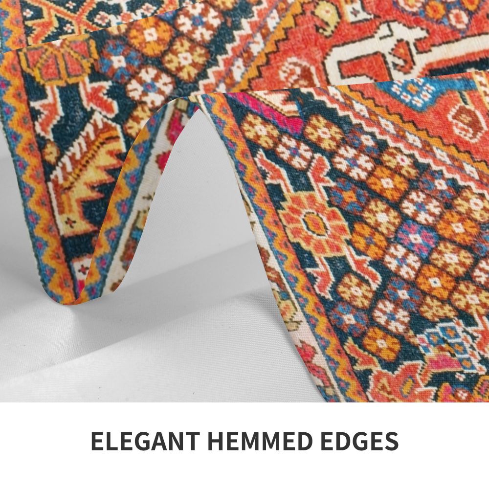 Cal Antique Turkish Kilim Tablecloth Backing Elastic Edge Table Covers Bohemian Ethnic Vintage Persian Carpet Tribal Table Cloth