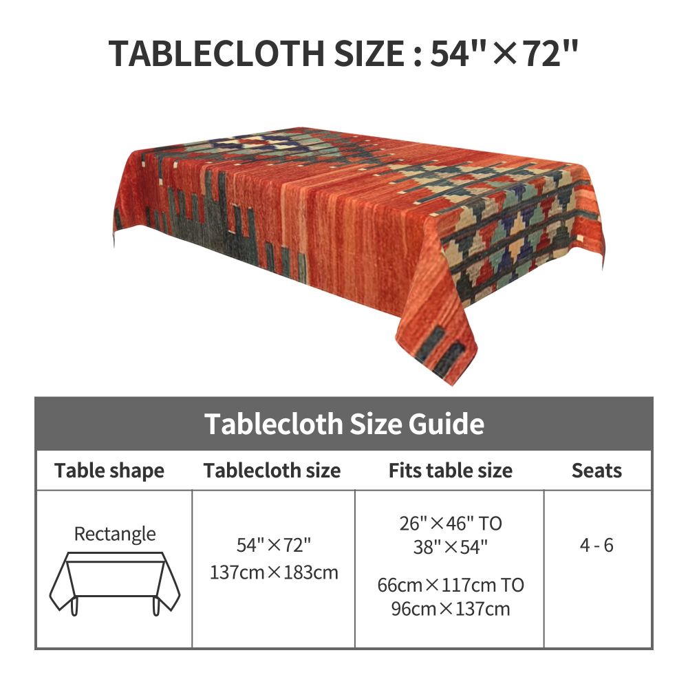 Cal Antique Turkish Kilim Tablecloth Backing Elastic Edge Table Covers Bohemian Ethnic Vintage Persian Carpet Tribal Table Cloth
