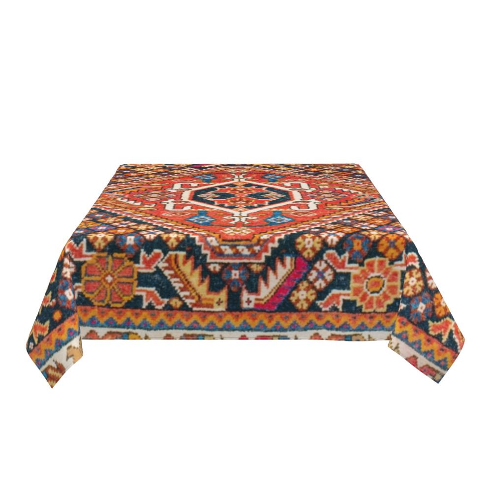 Cal Antique Turkish Kilim Tablecloth Backing Elastic Edge Table Covers Bohemian Ethnic Vintage Persian Carpet Tribal Table Cloth
