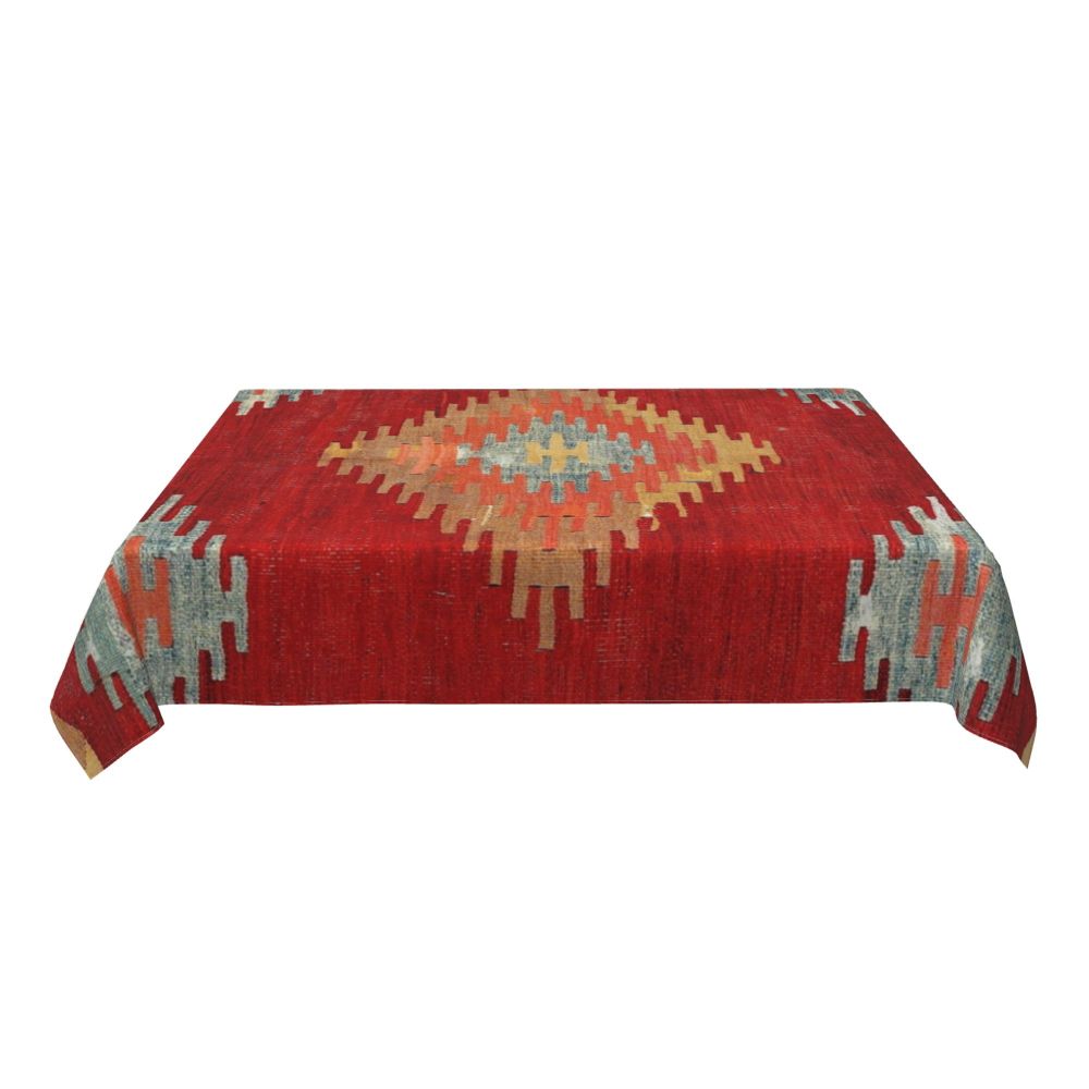 Cal Antique Turkish Kilim Tablecloth Backing Elastic Edge Table Covers Bohemian Ethnic Vintage Persian Carpet Tribal Table Cloth