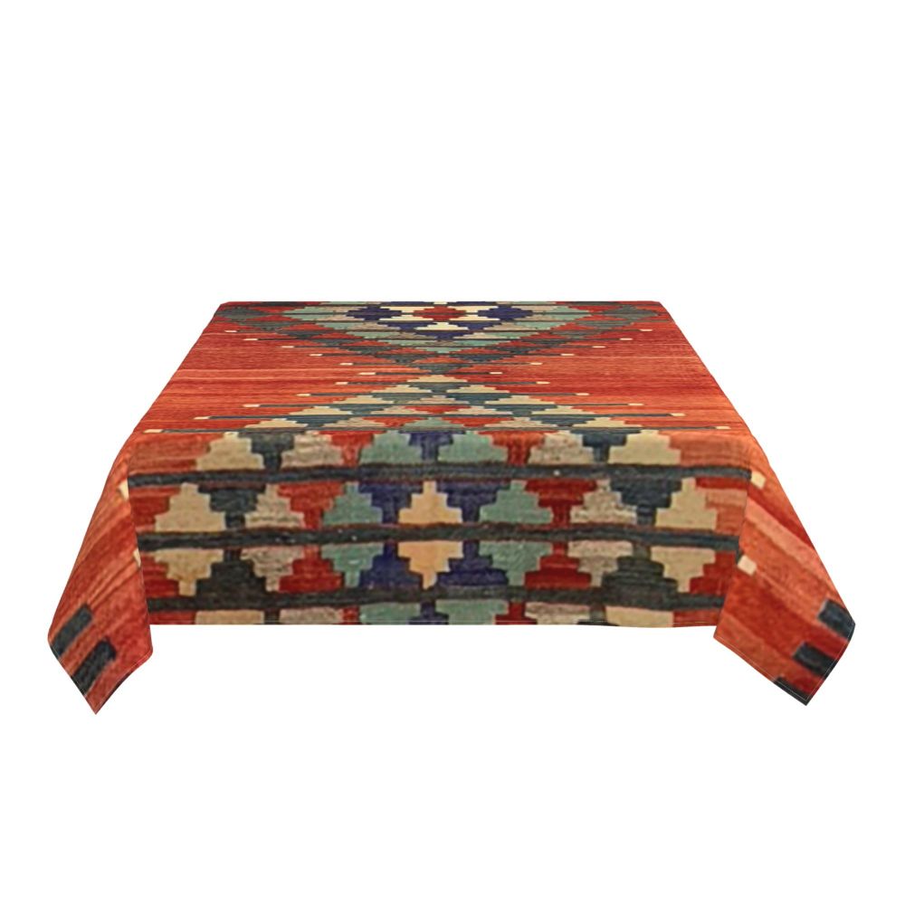 Cal Antique Turkish Kilim Tablecloth Backing Elastic Edge Table Covers Bohemian Ethnic Vintage Persian Carpet Tribal Table Cloth
