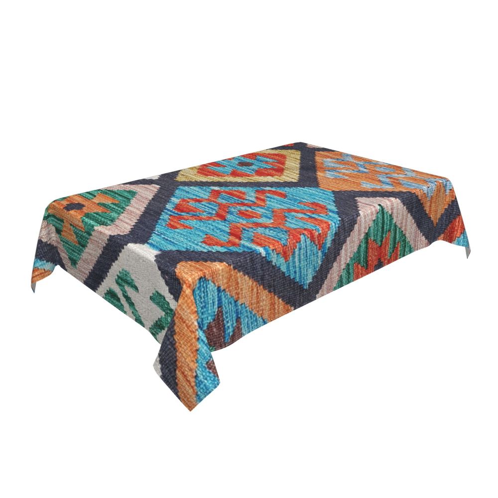 Cal Antique Turkish Kilim Tablecloth Backing Elastic Edge Table Covers Bohemian Ethnic Vintage Persian Carpet Tribal Table Cloth