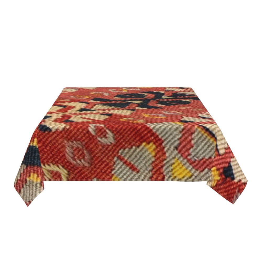 Cal Antique Turkish Kilim Tablecloth Backing Elastic Edge Table Covers Bohemian Ethnic Vintage Persian Carpet Tribal Table Cloth
