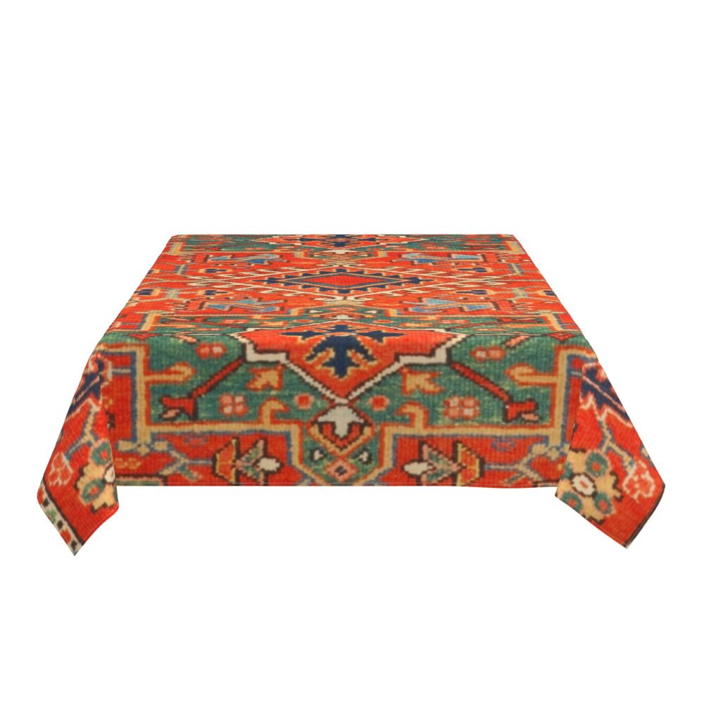 Cal Antique Turkish Kilim Tablecloth Backing Elastic Edge Table Covers Bohemian Ethnic Vintage Persian Carpet Tribal Table Cloth