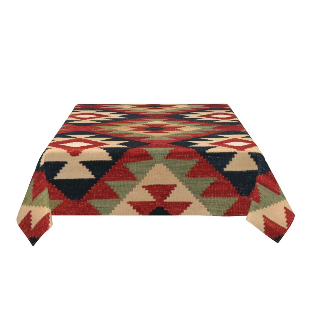 Cal Antique Turkish Kilim Tablecloth Backing Elastic Edge Table Covers Bohemian Ethnic Vintage Persian Carpet Tribal Table Cloth