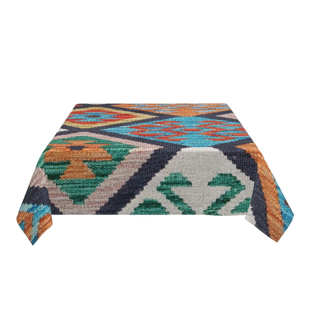 Cal Antique Turkish Kilim Tablecloth Backing Elastic Edge Table Covers Bohemian Ethnic Vintage Persian Carpet Tribal Table Cloth