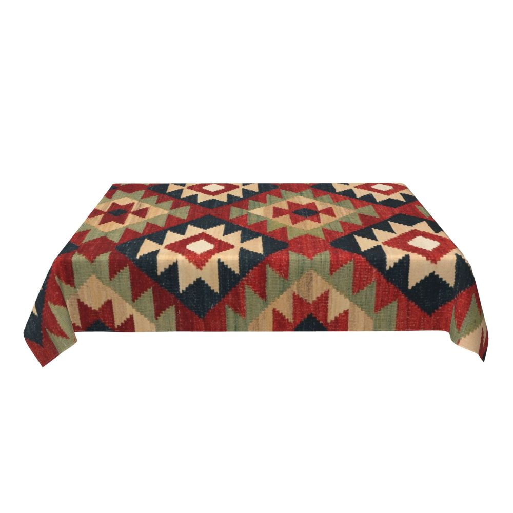 Cal Antique Turkish Kilim Tablecloth Backing Elastic Edge Table Covers Bohemian Ethnic Vintage Persian Carpet Tribal Table Cloth