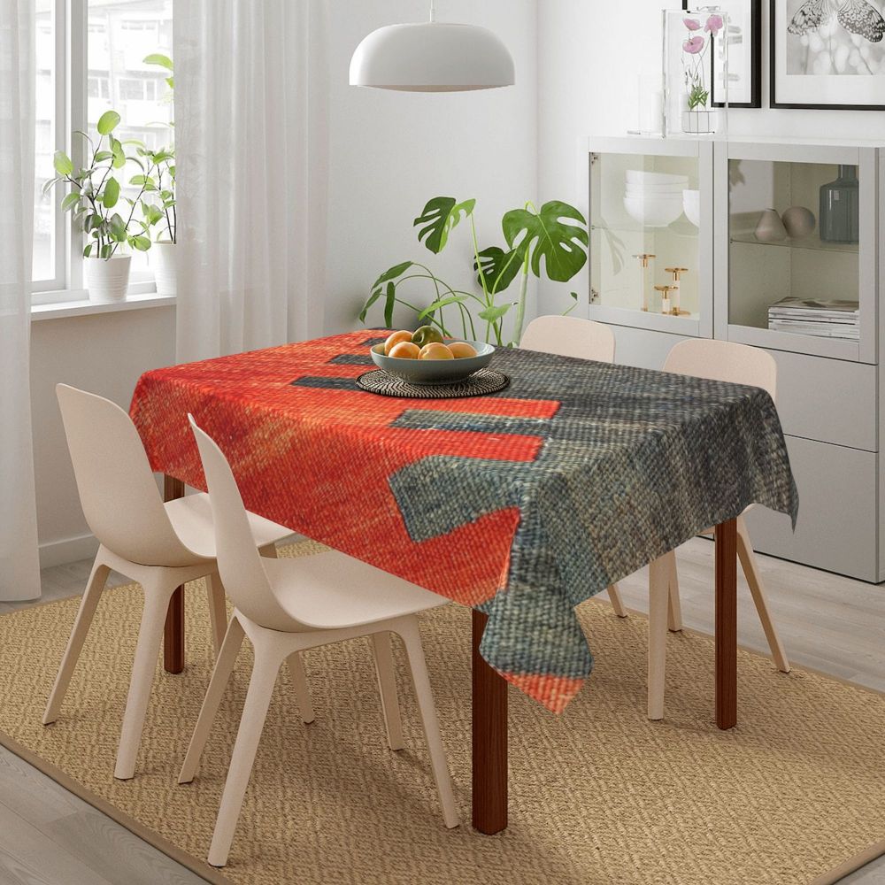 Cal Antique Turkish Kilim Tablecloth Backing Elastic Edge Table Covers Bohemian Ethnic Vintage Persian Carpet Tribal Table Cloth