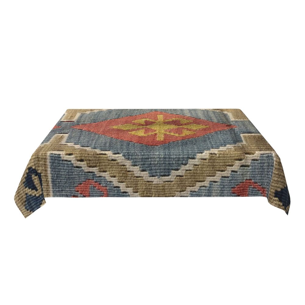 Cal Antique Turkish Kilim Tablecloth Backing Elastic Edge Table Covers Bohemian Ethnic Vintage Persian Carpet Tribal Table Cloth