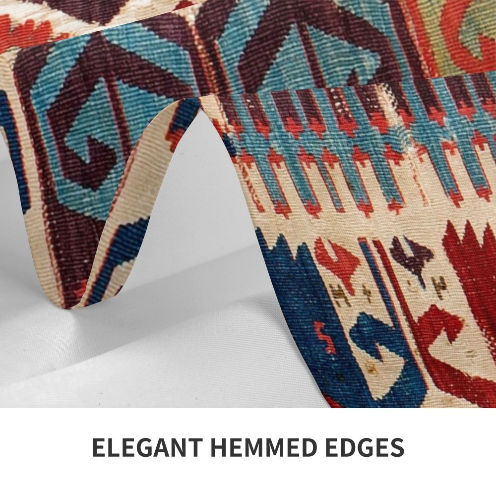 Cal Antique Turkish Kilim Tablecloth Backing Elastic Edge Table Covers Bohemian Ethnic Vintage Persian Carpet Tribal Table Cloth