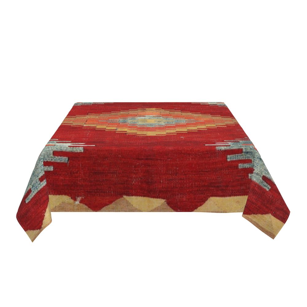 Cal Antique Turkish Kilim Tablecloth Backing Elastic Edge Table Covers Bohemian Ethnic Vintage Persian Carpet Tribal Table Cloth
