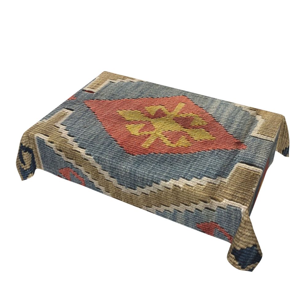 Cal Antique Turkish Kilim Tablecloth Backing Elastic Edge Table Covers Bohemian Ethnic Vintage Persian Carpet Tribal Table Cloth