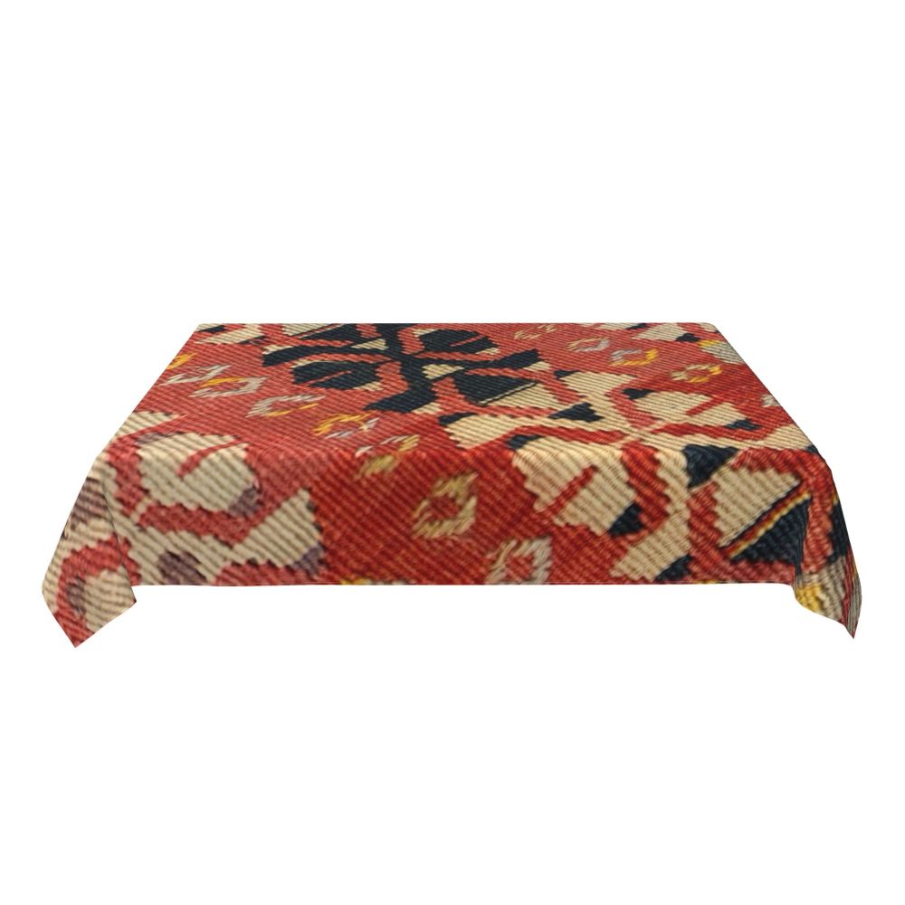 Cal Antique Turkish Kilim Tablecloth Backing Elastic Edge Table Covers Bohemian Ethnic Vintage Persian Carpet Tribal Table Cloth
