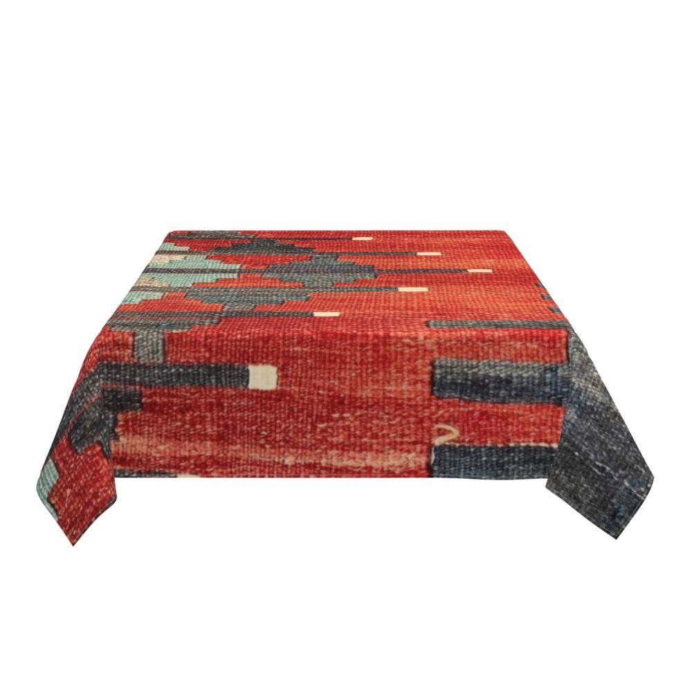 Cal Antique Turkish Kilim Tablecloth Backing Elastic Edge Table Covers Bohemian Ethnic Vintage Persian Carpet Tribal Table Cloth