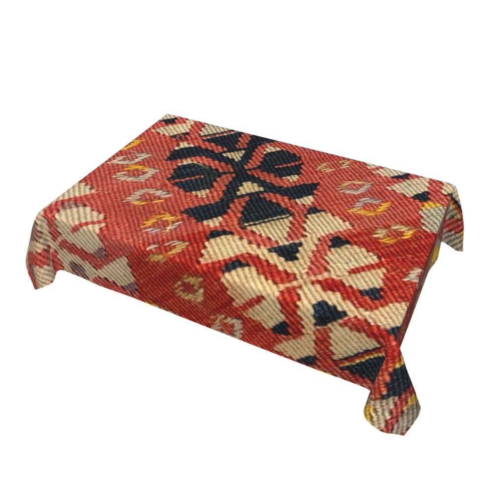 Cal Antique Turkish Kilim Tablecloth Backing Elastic Edge Table Covers Bohemian Ethnic Vintage Persian Carpet Tribal Table Cloth