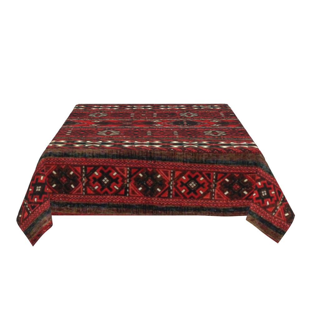 Cal Antique Turkish Kilim Tablecloth Backing Elastic Edge Table Covers Bohemian Ethnic Vintage Persian Carpet Tribal Table Cloth