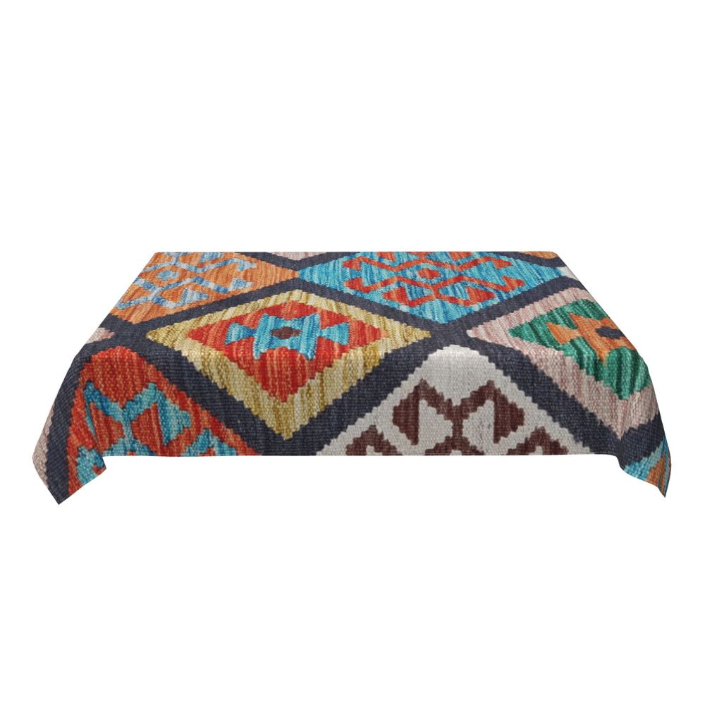 Cal Antique Turkish Kilim Tablecloth Backing Elastic Edge Table Covers Bohemian Ethnic Vintage Persian Carpet Tribal Table Cloth