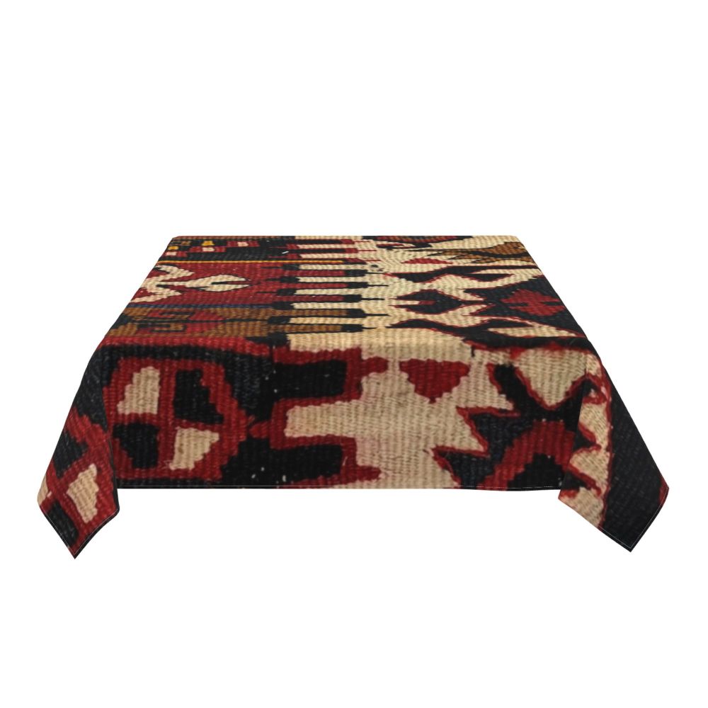 Cal Antique Turkish Kilim Tablecloth Backing Elastic Edge Table Covers Bohemian Ethnic Vintage Persian Carpet Tribal Table Cloth