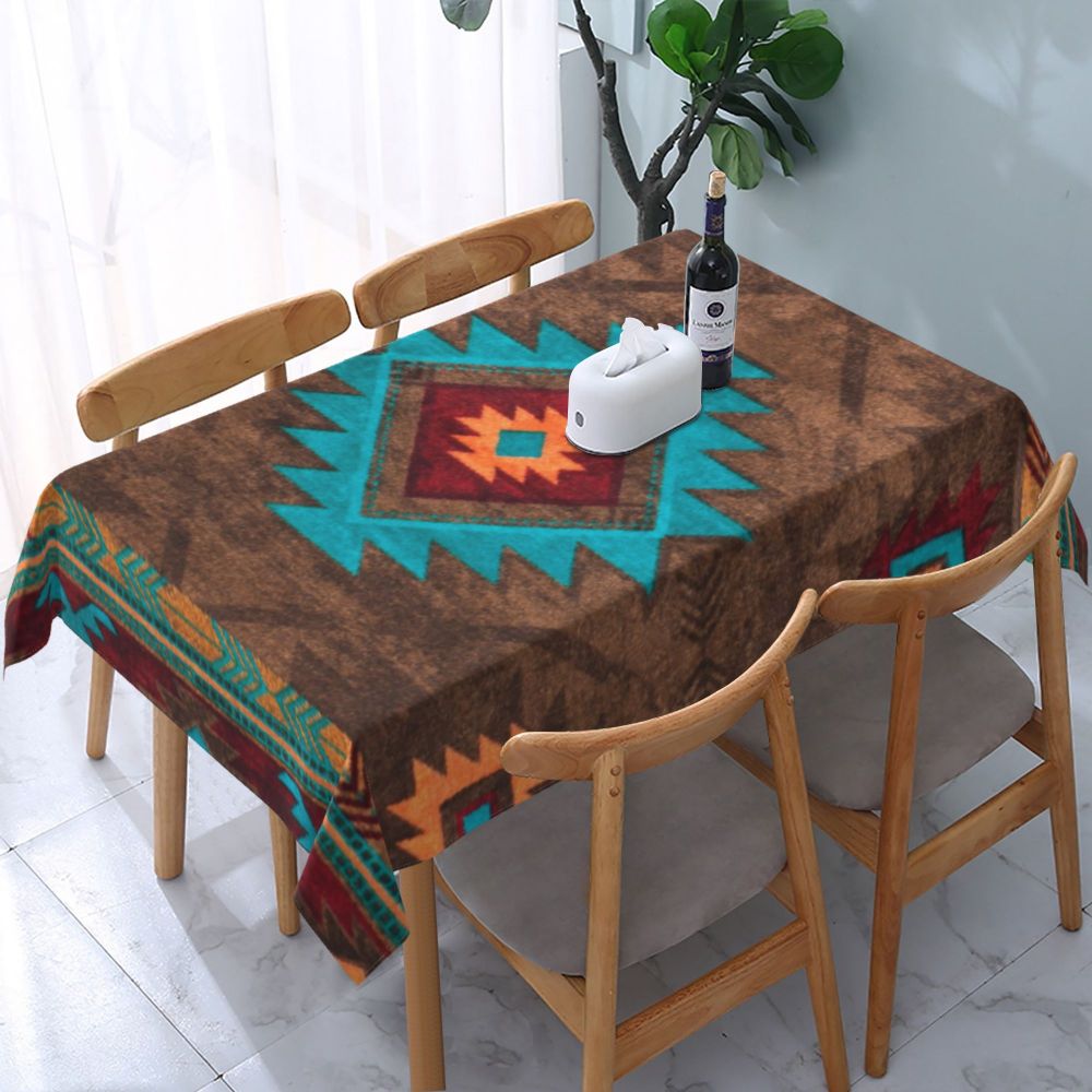 Cal Antique Turkish Kilim Tablecloth Backing Elastic Edge Table Covers Bohemian Ethnic Vintage Persian Carpet Tribal Table Cloth