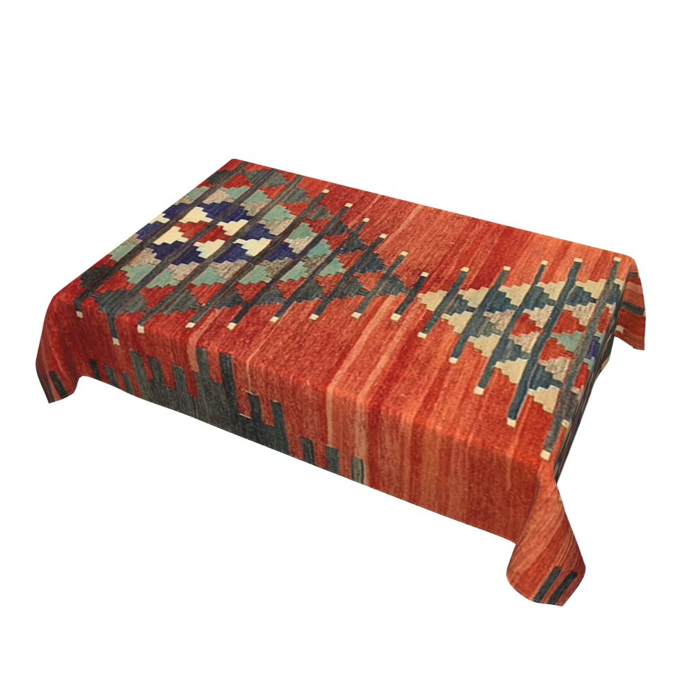 Cal Antique Turkish Kilim Tablecloth Backing Elastic Edge Table Covers Bohemian Ethnic Vintage Persian Carpet Tribal Table Cloth