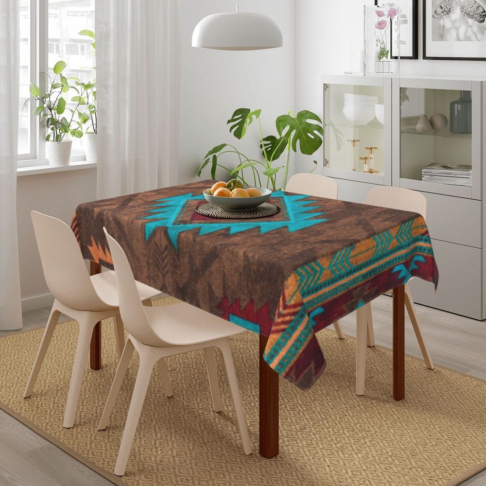 Cal Antique Turkish Kilim Tablecloth Backing Elastic Edge Table Covers Bohemian Ethnic Vintage Persian Carpet Tribal Table Cloth